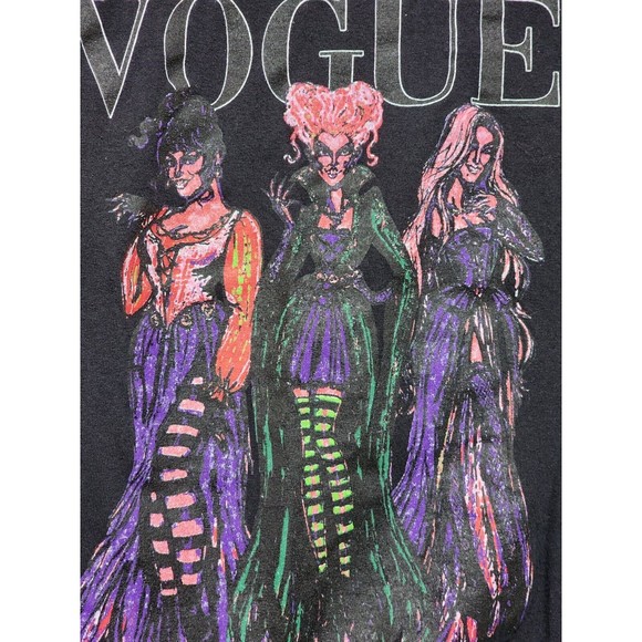 Hocus Pocus Vogue Witches Size Medium Black Halloween T-Shirt - Picture 2 of 5
